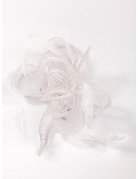 Tocado pequeño liso blanco