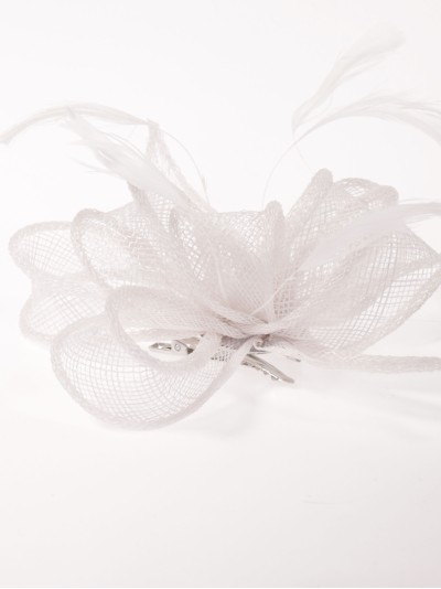 Tocado pequeño liso blanco 2