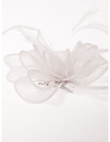 Tocado pequeño liso blanco