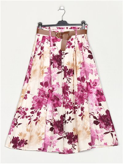 Falda floral cinturón buganvilla