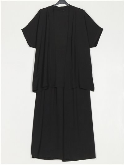 Conjunto Kimono talla grande + pantalón negro