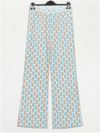 Printed flowing trousers aguamarina