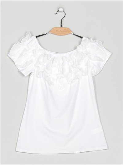T-shirt with ruffle trims (S/M-L/XL)