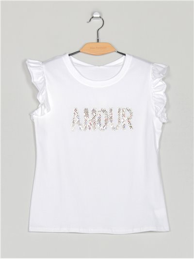 Amour t-shirt with rhinestone (S/M-L/XL)