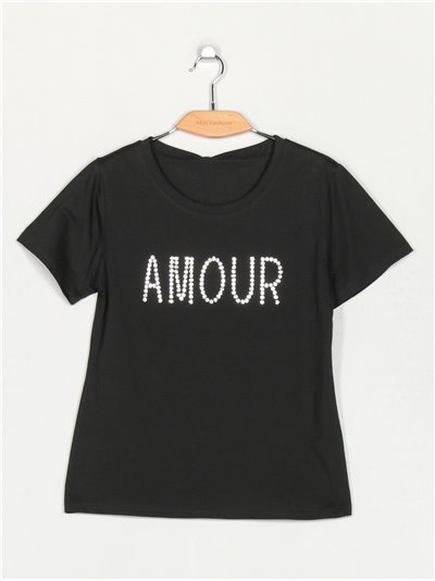 Amour t-shirt with rhinestone (S/M-L/XL)