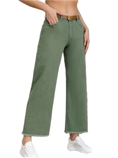 Belted straight jeans verde (S-XXL)