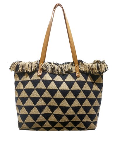 Frayed Edge contrast tote bag triangulo