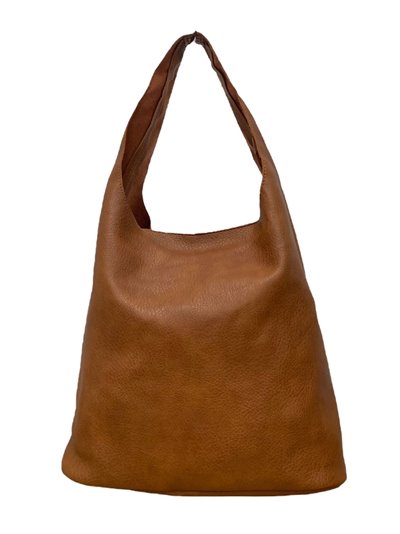 Faux leather bucket bag brown