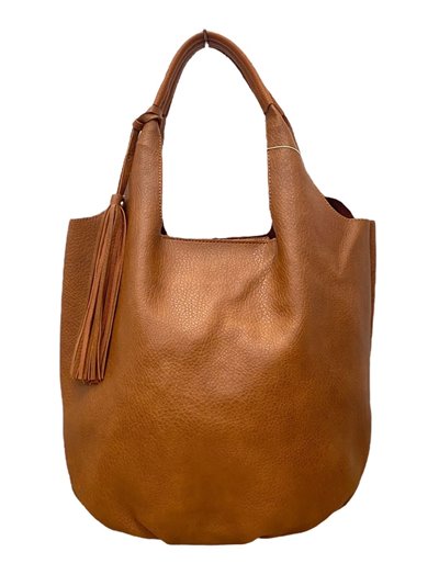 Tote bag with pendant brown