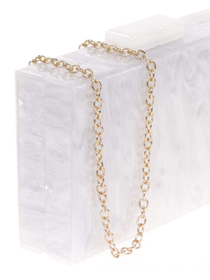 Clutch fiesta nácar blanco-roto