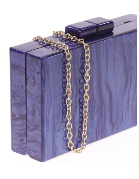 Clutch fiesta nácar azul-morado