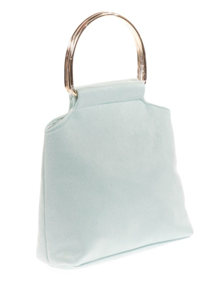 Suede effect clutch verde-agua