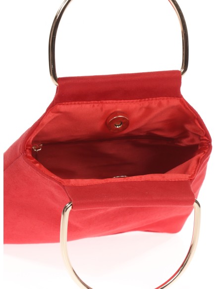 Clutch fiesta antelina rojo