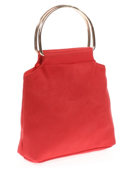 Clutch fiesta antelina rojo