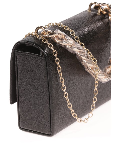 Clutch fiesta metalizado negro