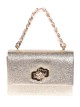 Clutch fiesta metalizado oro