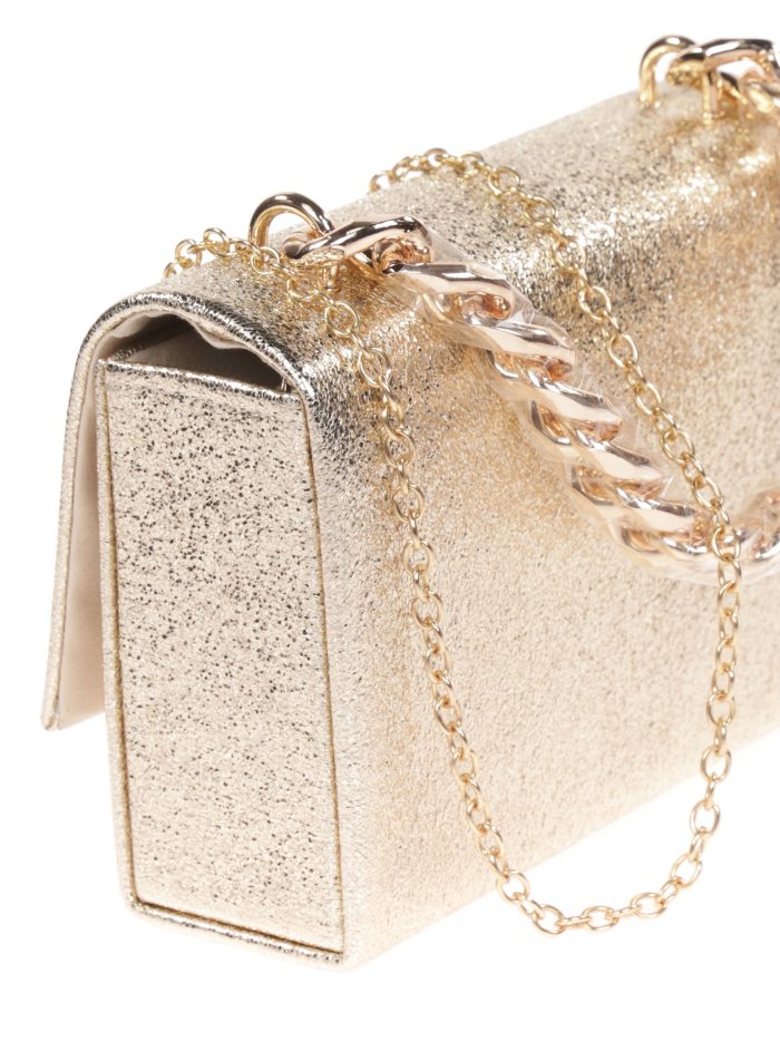 Clutch fiesta metalizado oro
