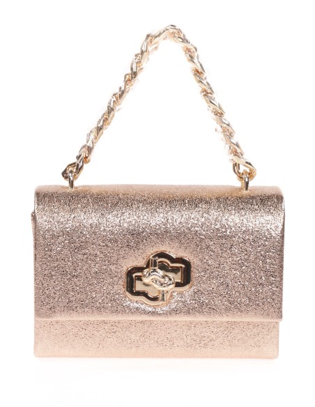 Clutch fiesta metalizado champan