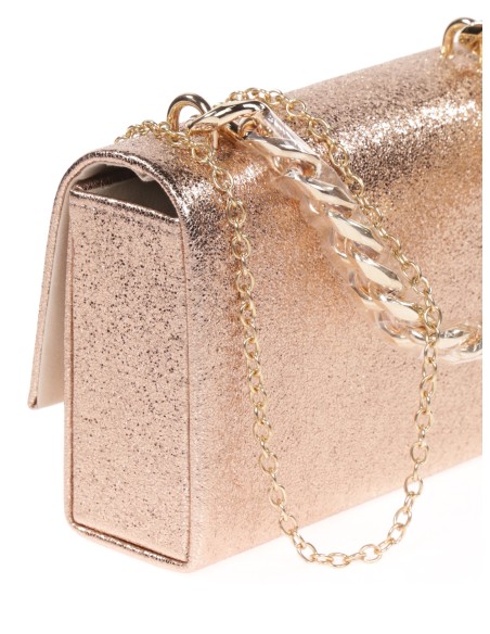 Clutch fiesta metalizado champan