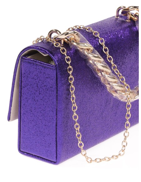 Clutch fiesta metalizado morado-azul