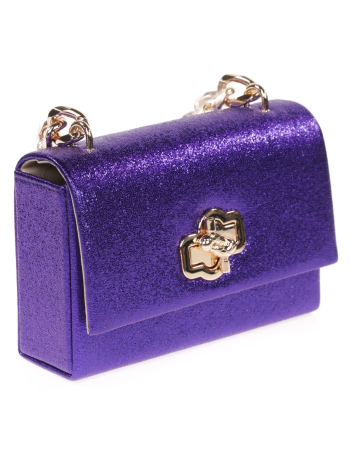 Clutch fiesta metalizado morado-azul