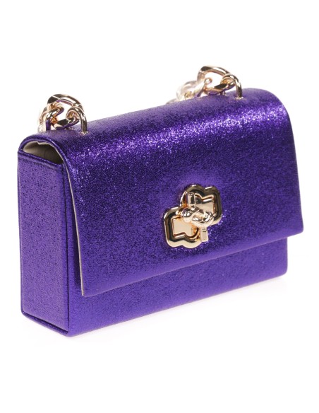 Clutch fiesta metalizado morado-azul