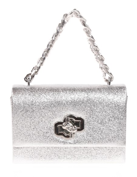 Clutch fiesta metalizado plata