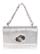 Clutch fiesta metalizado plata