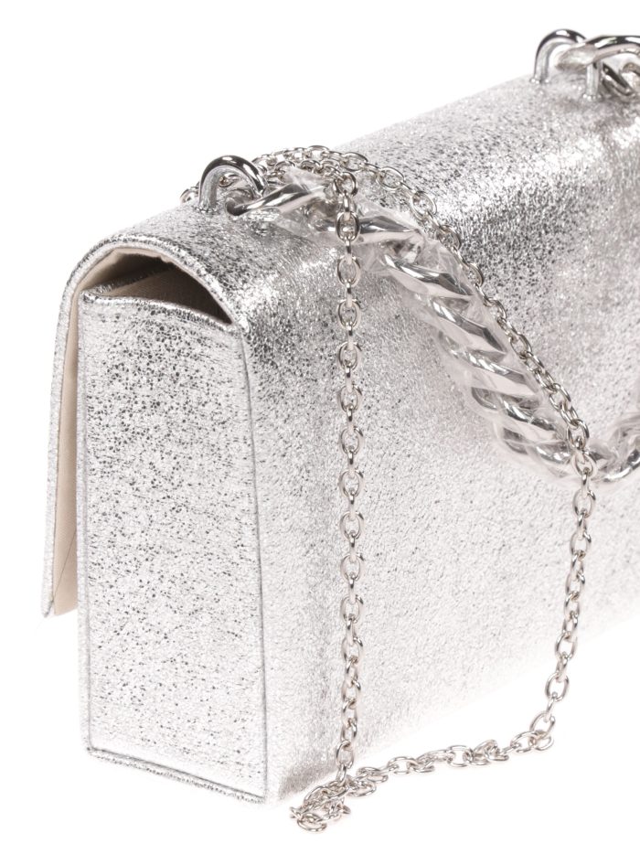 Clutch fiesta metalizado plata
