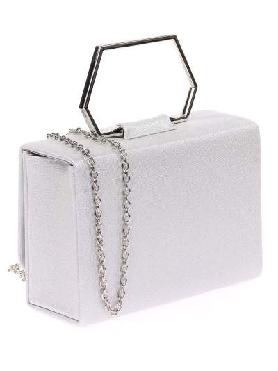 Faux leather clutch plata 2