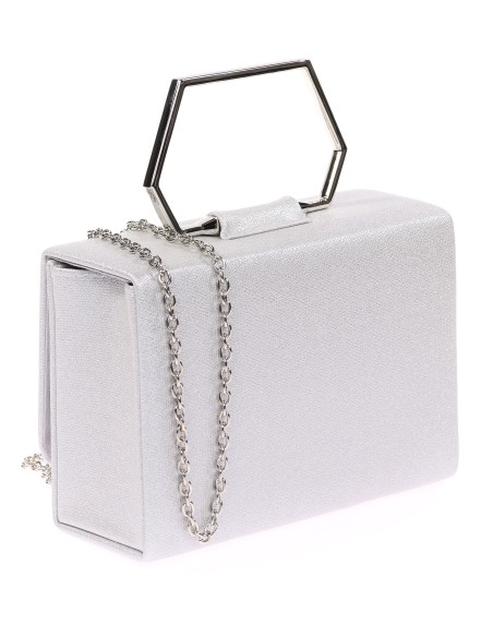 Faux leather clutch plata