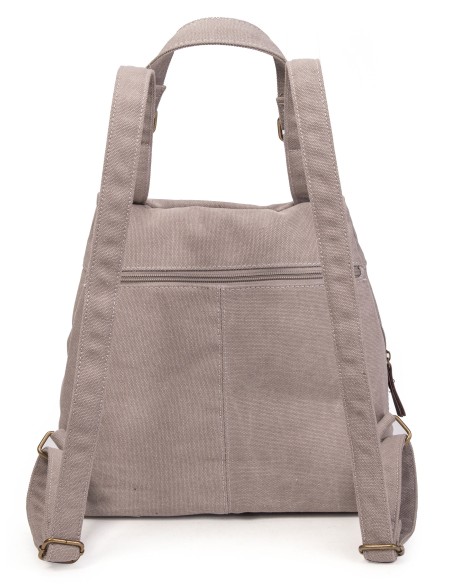 Mochila canvas cremalleras grey
