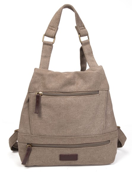 Mochila canvas cremalleras army-green