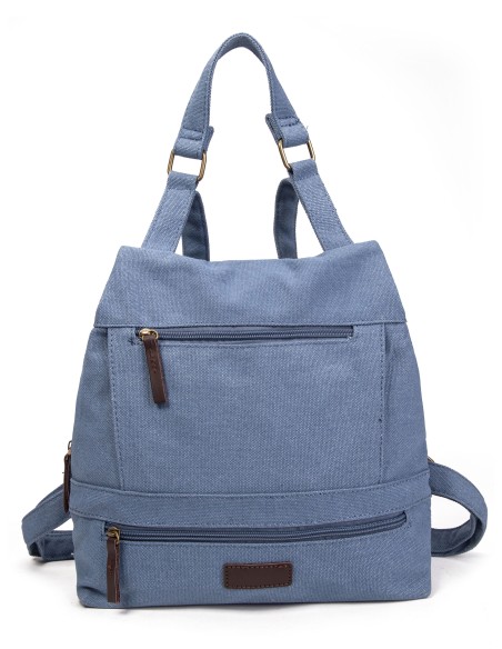 Mochila canvas cremalleras dinem-blue