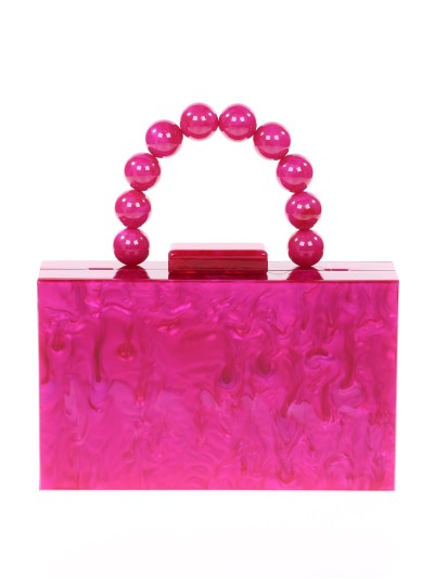 Clutch fiesta nácar detalle asa buganvilla