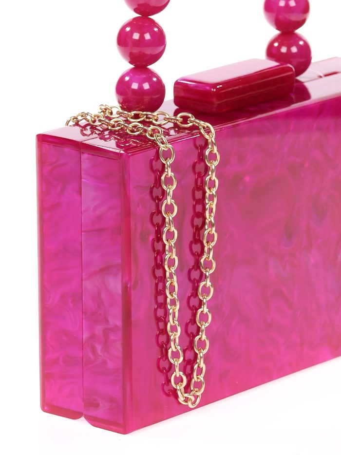 Clutch fiesta nácar detalle asa buganvilla