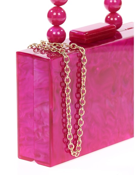 Clutch fiesta nácar detalle asa buganvilla