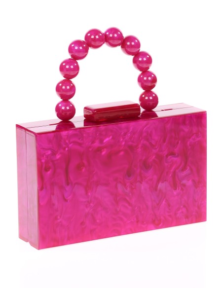 Clutch fiesta nácar detalle asa buganvilla