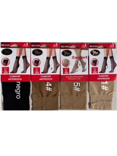 Calcetines tobillero 20 deniers puño confort pack 3 pares 2