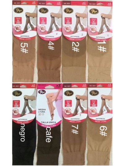 Calcetines largos lycra 20 deniers pack 2 pares 2
