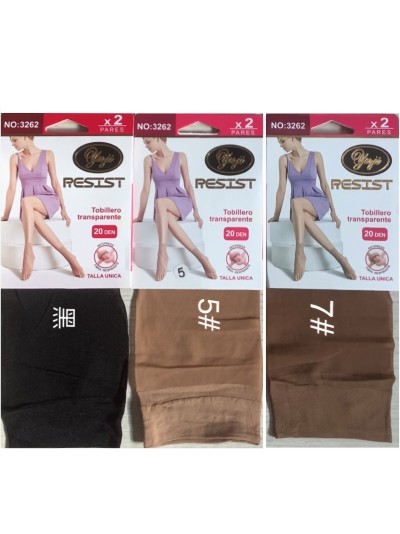 Calcetines tobillero lycra 20 deniers pack 2 pares