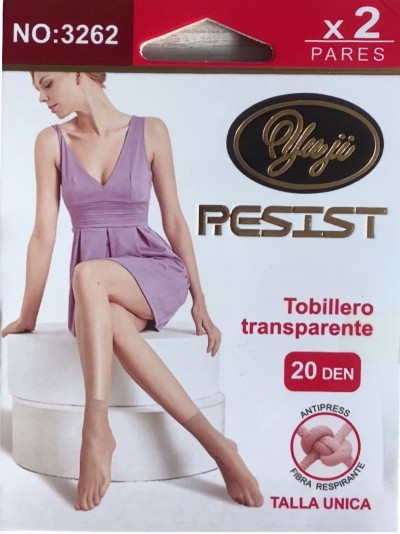 Calcetines tobillero lycra 20 deniers pack 2 pares 2