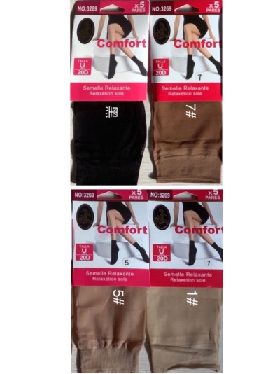 Calcetines tobillero lycra 20 deniers pack 5 pares 2