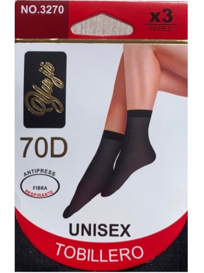 Calcetines tobillero espuma 70 deniers pack 3 pares