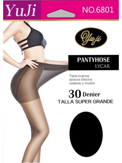 Pantis transparentes talla super grande 30 Deniers