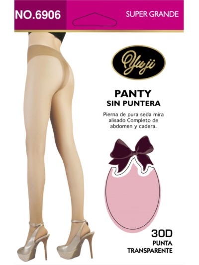 Pantis transparentes moldeadores talla super grande 30 Deniers