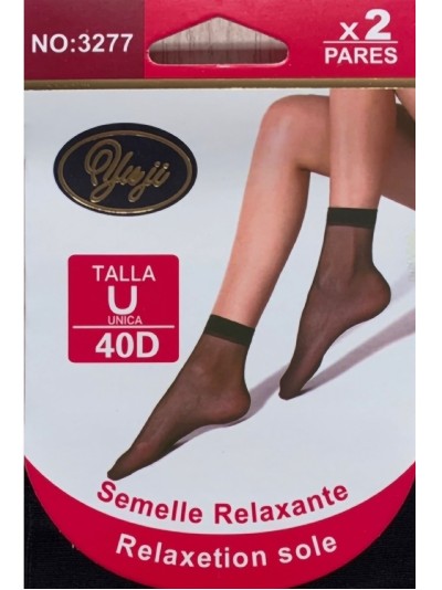 Calcetines tobillero lycra 20 deniers pack 2 pares (Talla única)