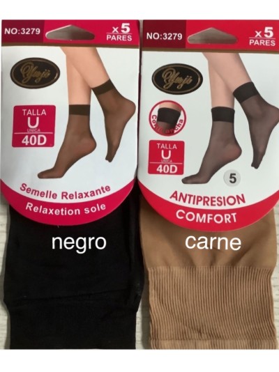 Calcetines tobillero lycra 40 deniers pack 5 pares (Talla única) 2