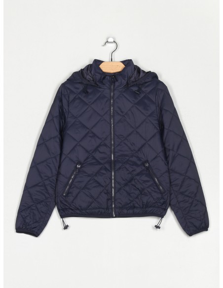 Quilted down puffer jacket with hood navy (M-XXL)