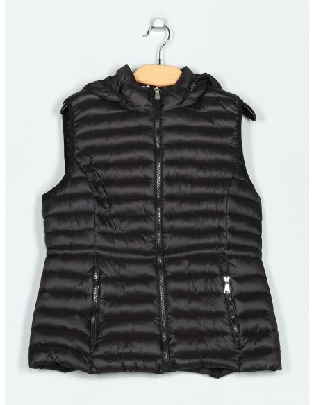 Chaleco acolchado capucha black (42-50)